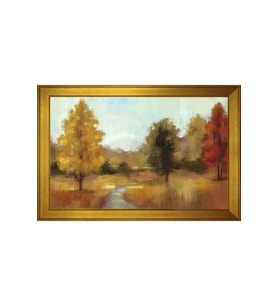 Soyut Manzara Motifli Kanvas Tablo 80 x 110 cm Gold Çerçeve
