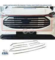 Ford Transit Custom Krom Ön Panjur 7 Parça 2023 Üzeri Paslanmaz Çelik (Gümüş)