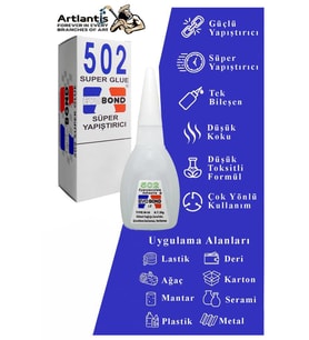 502 Japon Yapıştırıcı 1 Adet 20 gr Hızlı Yapıştırıcı Evobond 502 Süper Yapıştırrıcı Orjinal (Şeffaf)