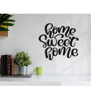 BK Home Evim Güzel Evim Ahşap Duvar Yazısı-1 (Siyah)