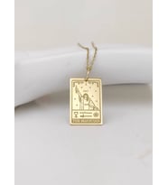 24 Ayar Has Altın Kaplama  The Magician Tarot Gümüş Kolye