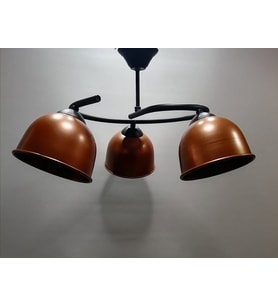 MYLİGHTS  BAKIR  ÜÇLÜ METAL AVİZE  RUSTİK VİNTAGE AVİZE (Siyah)