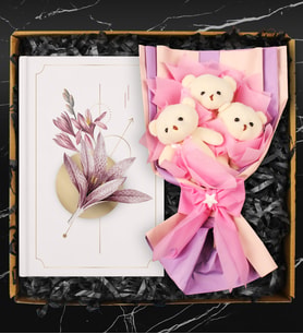 Özel Tasarım Defter & Peluş Ayıcık Buketi