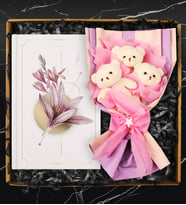 Özel Tasarım Defter & Peluş Ayıcık Buketi