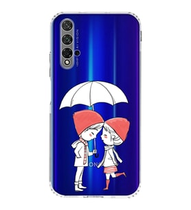 Huawei Honor 20 Uyumlu Kamera korumalı Kapak Aşk Tasarımlı  Şeffaf Kılıf