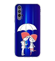 Huawei Honor 20 Uyumlu Kamera korumalı Kapak Aşk Tasarımlı  Şeffaf Kılıf