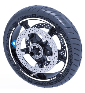 Floresan Beyaz 4 Parçalı Kesikli Jant Şeridi Sticker Reflektif, Floresan, Özel R