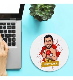 Kişiye Özel Boksör Karikatürlü Mousepad