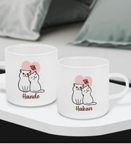 BK Gift Kişiye Özel Sevgili Temalı 2’li Buzlu Cam Türk Kahvesi Fincanı-6, Sevgiliye Hediye, Arkadaşa Hediye, Anneye Hediye, Ofis Hesiyesi