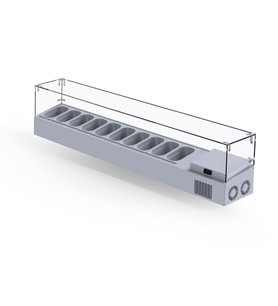 Iceinox Set Üstü Saladbar Cam Kapak GN 1/4-150: 10 Adet (Gri)