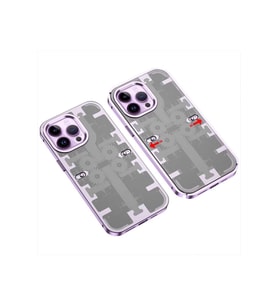 iPhone 14 Pro Max Kılıf Mekanik Bumper Kapak - Derin Mor