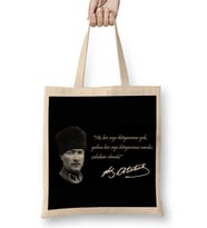 Mustafa Kemal Atatürk Söz 01 Bez Çanta Uzun Saplı