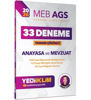 2026 Meb Ags Anayasa Ve Mevzuat 33 Çözümlü Deneme Yediiklim