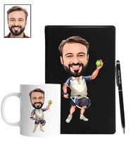Kişiye Özel Temisçi Tasarımlı Karikatür Siyah Defter Kalem Kupa Seti 50