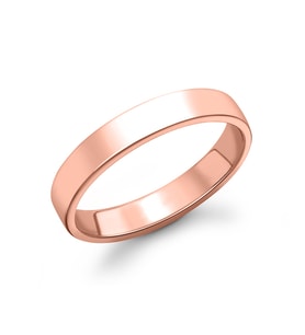 4 mm Klasik Düz Gümüş Yüzük Rose Kaplama