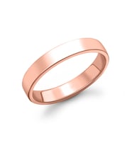 4 mm Klasik Düz Gümüş Yüzük Rose Kaplama