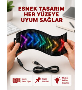 USB Destekli LED Mağaza Tabelası – Renkli RGB Kayan Yazı Paneli