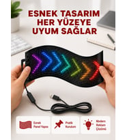 USB Destekli LED Mağaza Tabelası – Renkli RGB Kayan Yazı Paneli