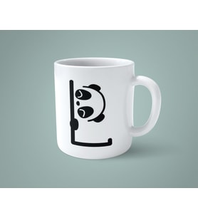L Harfi Panda Alfabe Baskılı Kupa Bardak