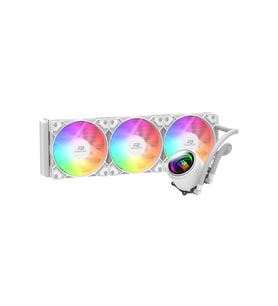 POWERBOOST 360MM CIRCLE 360W Rainbow Fanlı AM5-1851p Sıvı Soğutmalı İşlemci Fanı Beyaz