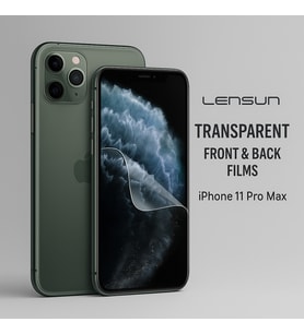 Apple Uyumlu iPhone 11 Pro Max Lensun Şeffaf Ön + Arka Kaplama 2 Si 1 Arada
