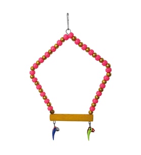 Beşgen Çanlı Muhabbet Kuşu Salıncağı 7-14 cm Renkli