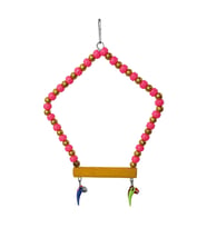 Beşgen Çanlı Muhabbet Kuşu Salıncağı 7-14 cm Renkli