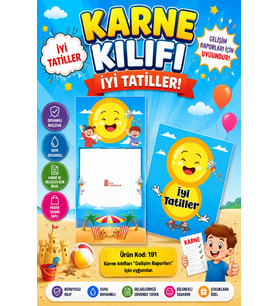 Ata Okul Öncesi ve İlkokullar İçin Karne Kılıfı (Gelişim Dosyasına Uygun) Ürün Kodu:191 (10 Adet)