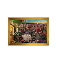 Manzara Temalı Kanvas Tablo 80 x 110 cm Gold Çerçeve