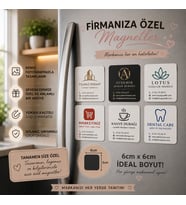 6'lı Kare Fotoğraf Magneti İş Yerine Kişiselleştirilebilir Kurumsal Anı Hediye Seti