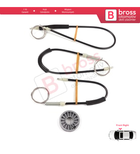 Mitsubishi Colt CZC Cabriolet RG 2006-2009 98031402 İçin Sağ Kapı Cam Kriko Tamir Seti