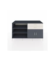 Kronos Konsol 3 Raflı 2 Çekmeceli 2 Kapaklı 176x59x99 Antrasit-Antrasit/Aytaşı