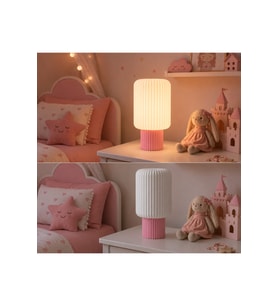 Pembe Masa Lambası E27 Duy Ampul Abajur Modern Minimal Dekoratif Masa Lambası