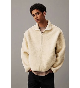 Calvin Klein HALF ZIP SHERPA Erkek BEJ Ceket J30J326679-ACX