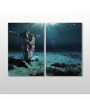 Denizaltı Korkuluk Kanvas Tablo 90x80cm (Karışık)