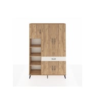 Arges Dolap 8 Raflı Tek Çekmeceli 5 Kapaklı 132x30x195 Çam-Çam/Aytaşı