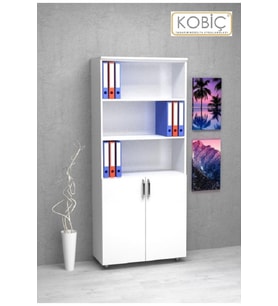 Dosya Dolabı Yarım Kapak 80x35x185 Cm (BEYAZ)