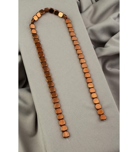 Hematit Doğal Taş Parlak Kahverengi Kare Kesim 8x8x3mm Dizi [AA]