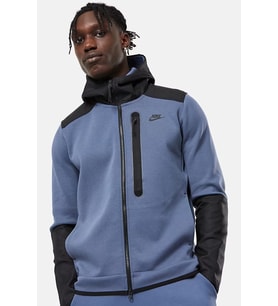 Nike Tech Fleece Full Zip Unisex Hoodie Kapüşonlu Sweatshirt Mavi