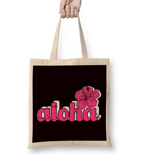 Aloha Hibiscus Hawaii Island Ocean Summer Travel Beach Trip Bez Çanta Uzun Saplı