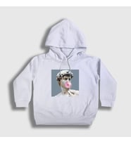 Presmono Unisex Çocuk Beyaz Bubble Gum David Davut Michelangelo Kapüşonlu Sweatshirt 302840tt
