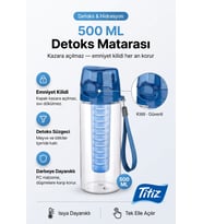 Cascada Desenli Polikarbon Detox Matara 500 ml Kilitli Kapak Tuşla Açılan Suluk