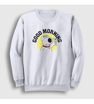 Presmono Unisex Beyaz Morning Brian Griffin Family Guy Sweatshirt 300667tt