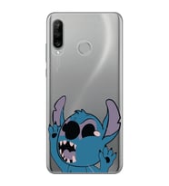 Huawei P30 Lite Uyumlu Stitch Desenli Şeffaf Telefon Kılıfı
