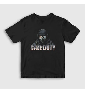 Presmono Unisex Çocuk Siyah Soldier Call Of Duty T-Shirt 27430tt