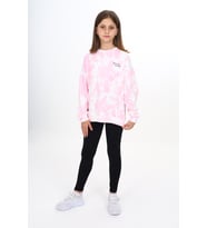 Toontoy Kız Çocuk Batik Desenli Baskılı Taytlı Takım (Pembe)