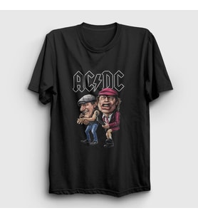 Presmono Unisex Siyah Brian and Angus AC/DC T-Shirt 6039tt