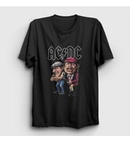 Presmono Unisex Siyah Brian and Angus AC/DC T-Shirt 6039tt