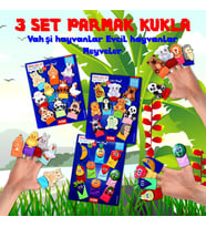3 Set - 30 Parça Tox Evcil , Vahşi Hayvanlar ve Meyveler Parmak Kukla T772 T782 T105