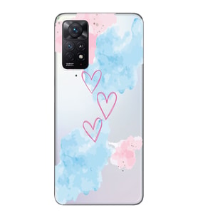 Redmi Note 11 Pro Uyumlu Kalp Desenli Şeffaf Telefon Kılıfı
